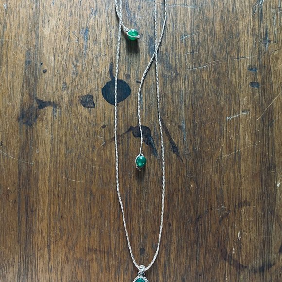 Collier ajustable artisanl - malachite - Picture 6 of 6